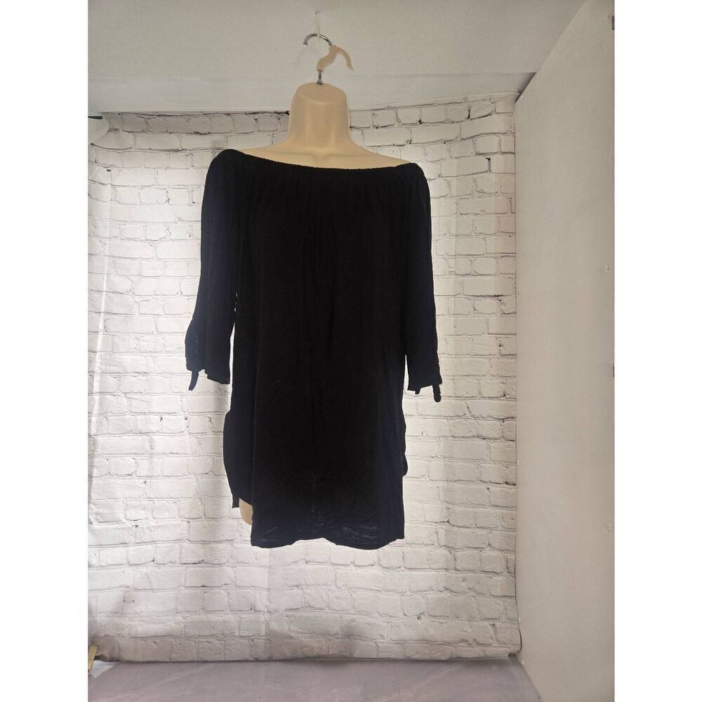 Alison Andrews Womens Size Large Black Off The Shoulder Blouse